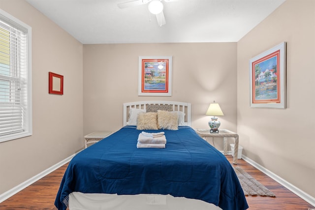 601 Hillside Dr N Unit 2903, North Myrtle Beach, SC 29582 - bedroom featuring wood finished floors, baseboards, and a ceiling fan