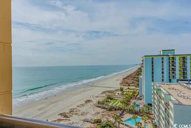 water view featuring a beach view