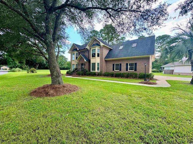 view of front facade featuring a front lawn