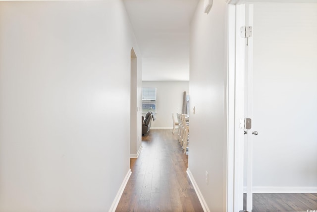 hall featuring dark hardwood / wood-style floors