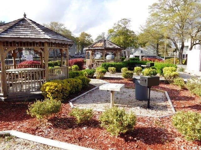 view of yard with a gazebo