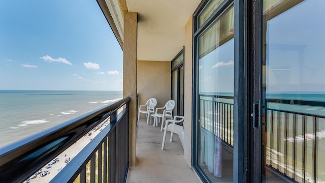 balcony with a water view