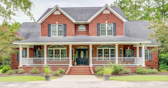 view of front of property with a porch