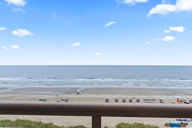 view of water feature featuring a view of the beach