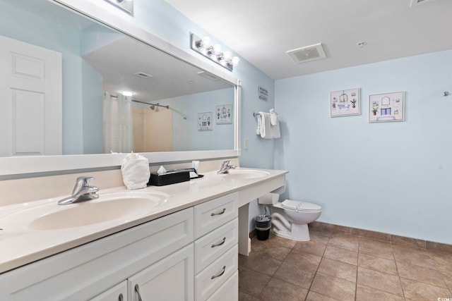 1321 S Ocean Blvd Unit 606, North Myrtle Beach, SC 29582 - bathroom featuring double vanity and a shower with curtain