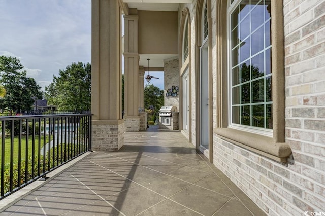 balcony featuring grilling area