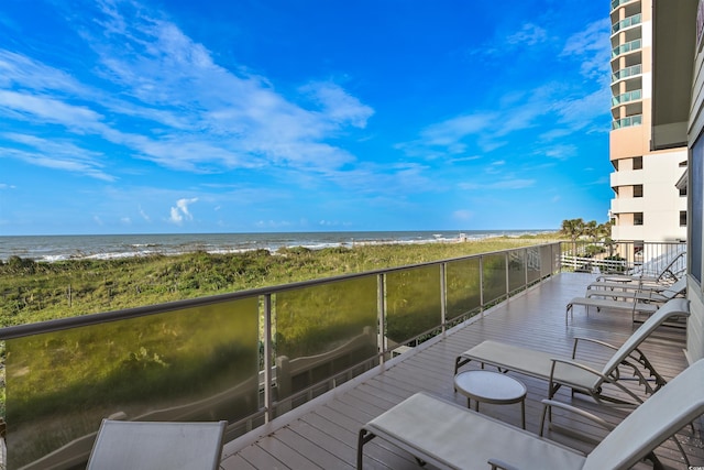 1237 Clipper Rd, North Myrtle Beach, SC 29582 - dock area featuring view of water and beach and a balcony