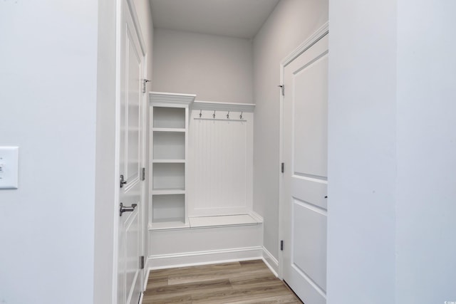 mudroom with light wood-type flooring