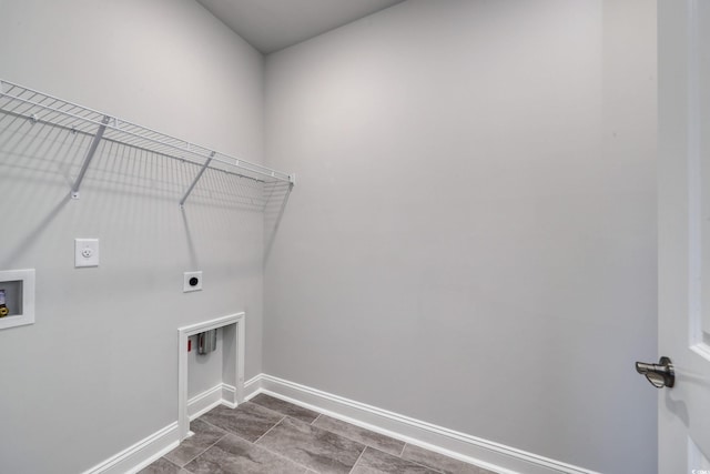 laundry area featuring electric dryer hookup and washer hookup