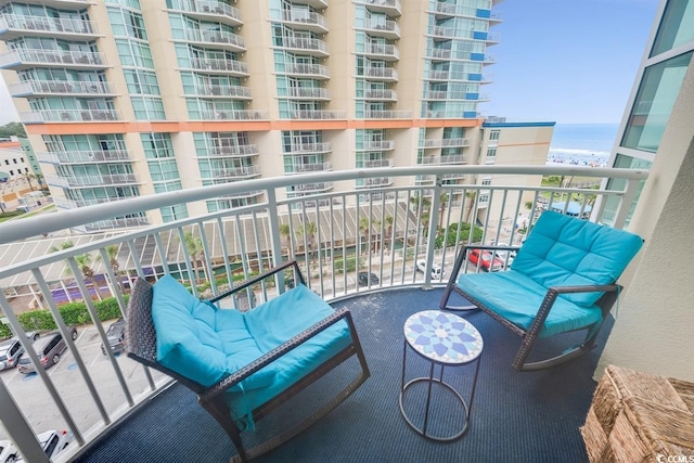 balcony with a water view