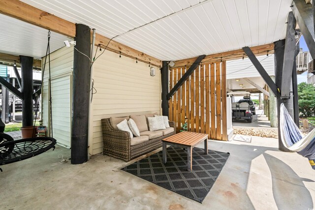 view of patio / terrace with an outdoor living space