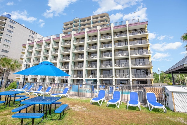 exterior space with a community pool