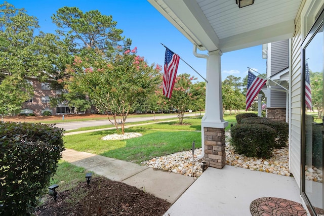 444 Papyrus Cir Unit 444, Little River, SC 29566 - view of green lawn featuring a porch