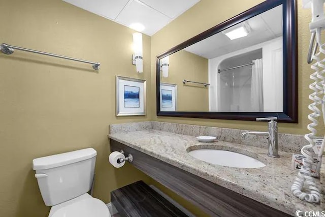 bathroom with toilet and vanity