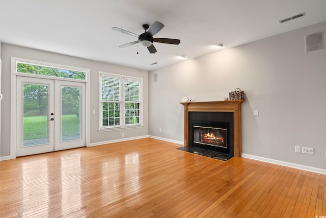 unfurnished room with light hardwood / wood-style flooring