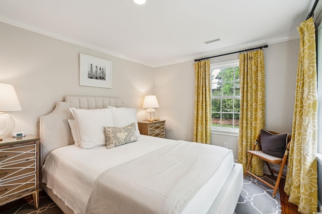 bedroom featuring ornamental molding