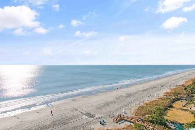 view of water feature featuring a view of the beach