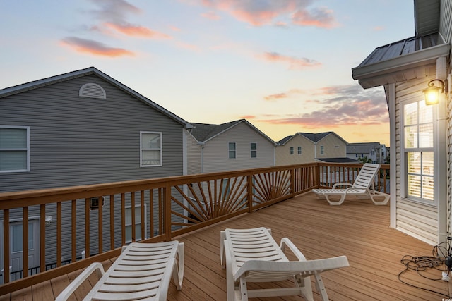 view of deck at dusk