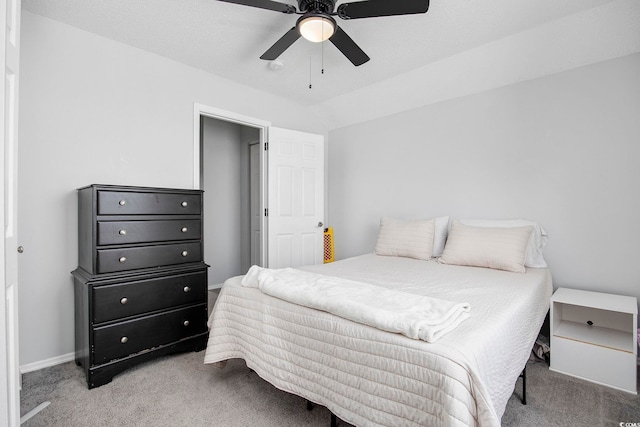 bedroom with carpet and ceiling fan