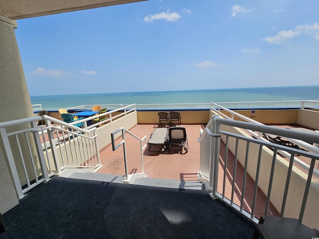 balcony with a water view