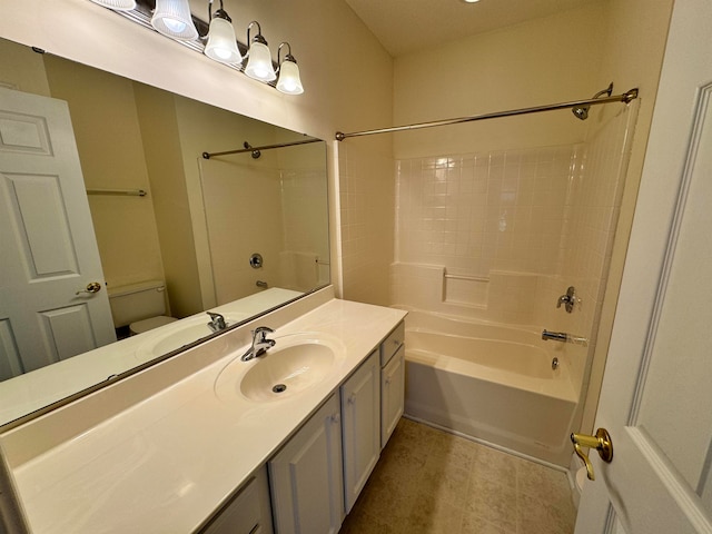 bathroom with shower / bathtub combination and vanity