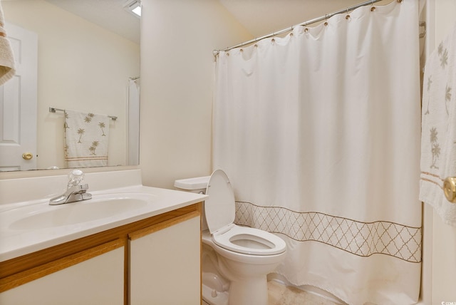 bathroom with toilet and vanity