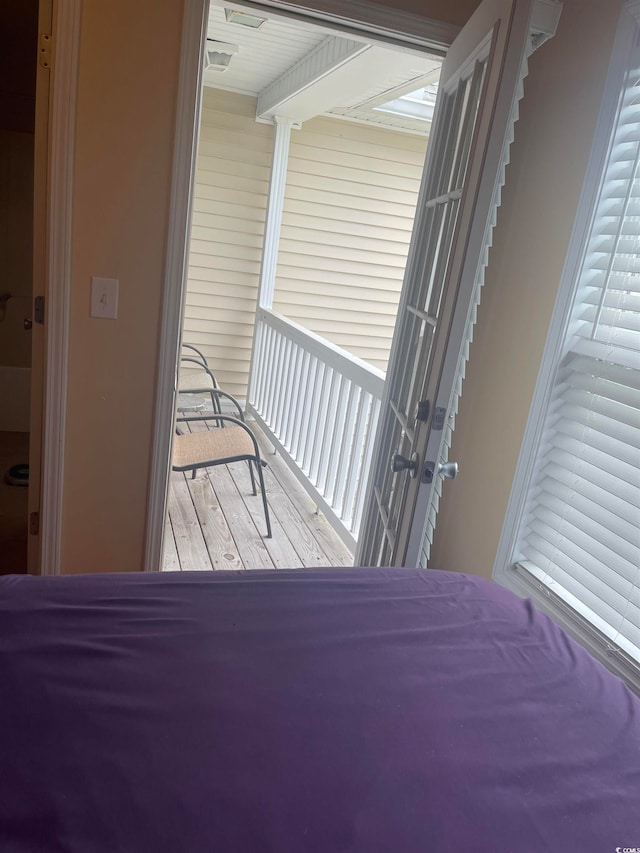 bedroom featuring light hardwood / wood-style floors