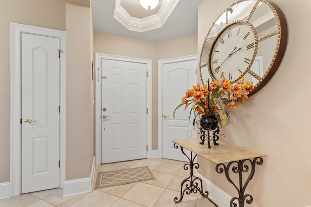 view of tiled foyer entrance