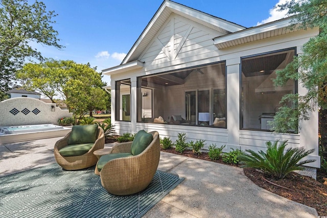405 N Highland Way, Myrtle Beach, SC 29572 - view of patio / terrace featuring a sunroom