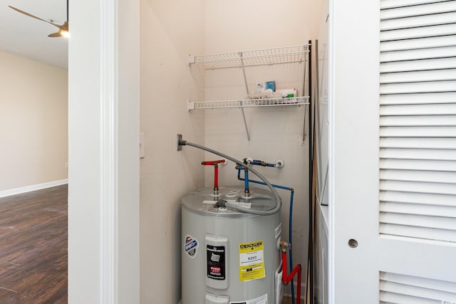 utility room featuring water heater