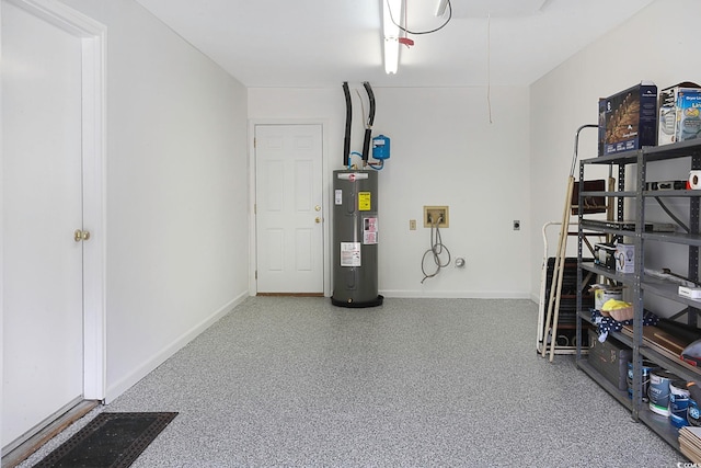 garage with water heater