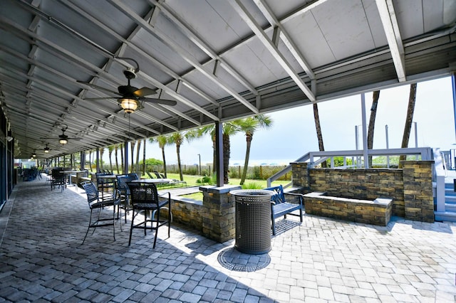 view of patio / terrace with ceiling fan