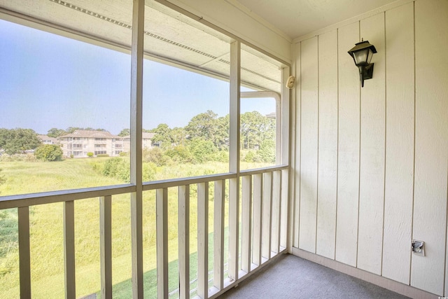 view of unfurnished sunroom