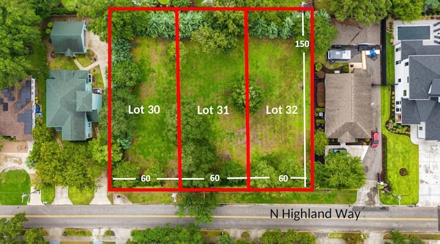 bird's eye view featuring a residential view