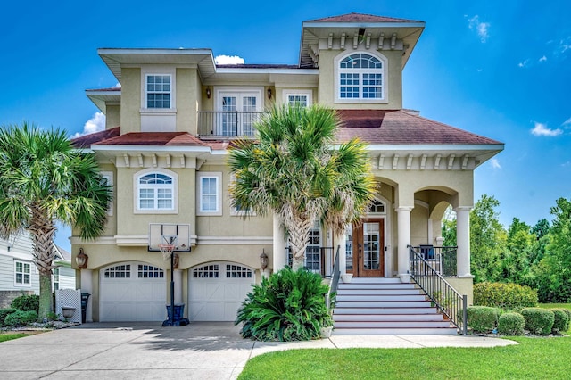 view of front facade with a garage