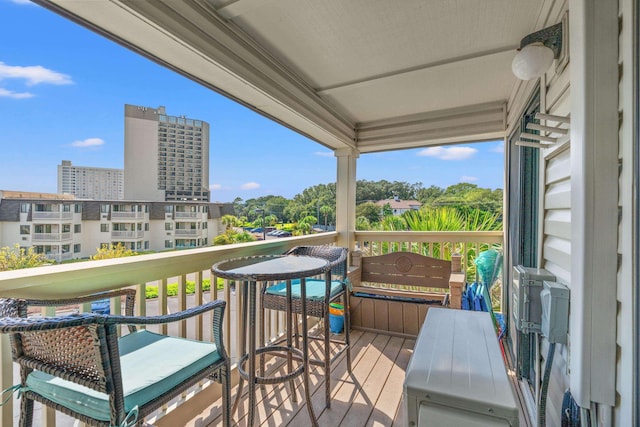 balcony featuring a sunroom