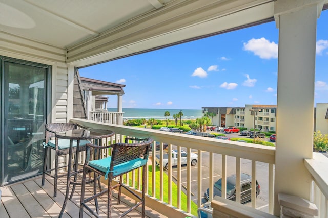 balcony with a water view