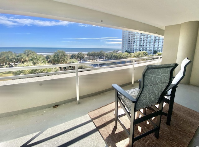 balcony with a water view