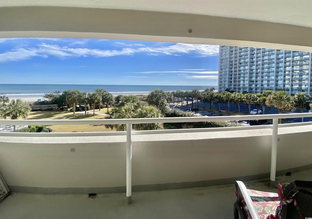 balcony with a water view