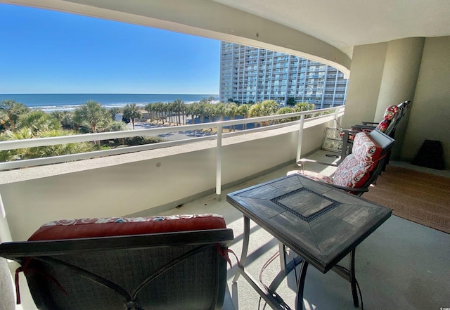 balcony with a water view