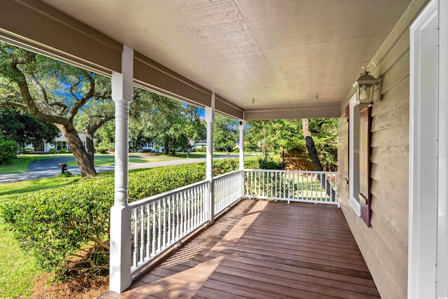 deck with a porch