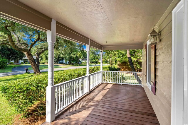 deck with a porch