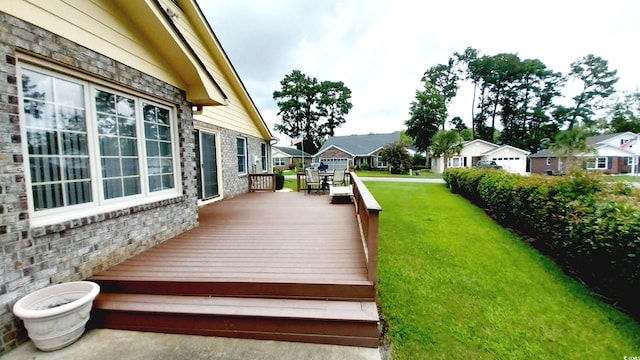 deck with a yard