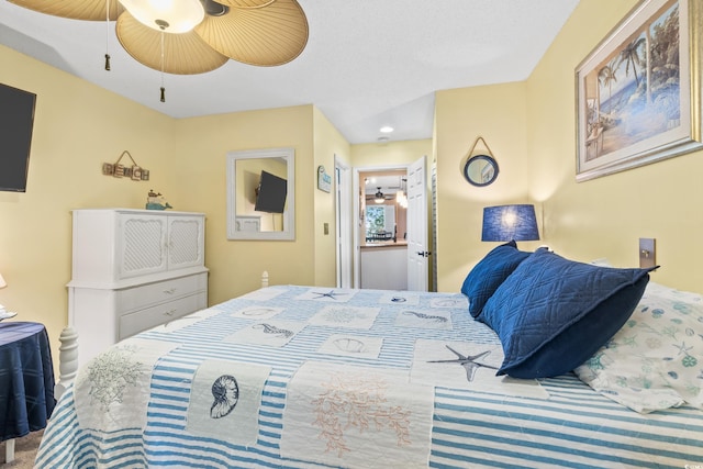 bedroom featuring ceiling fan