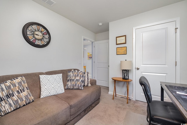 office featuring light colored carpet