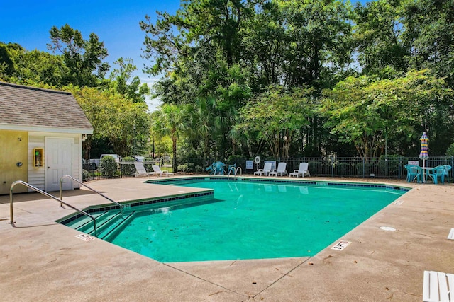 view of pool with a patio area