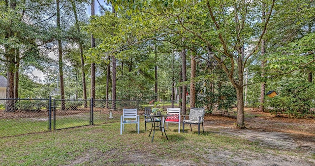 view of yard featuring fence