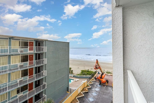 view of water feature featuring a view of the beach