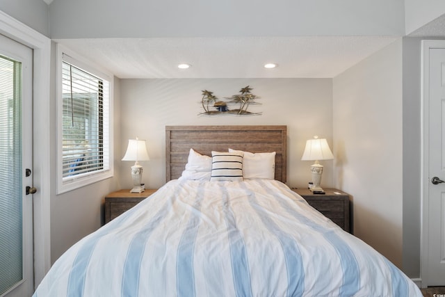 bedroom featuring a textured ceiling