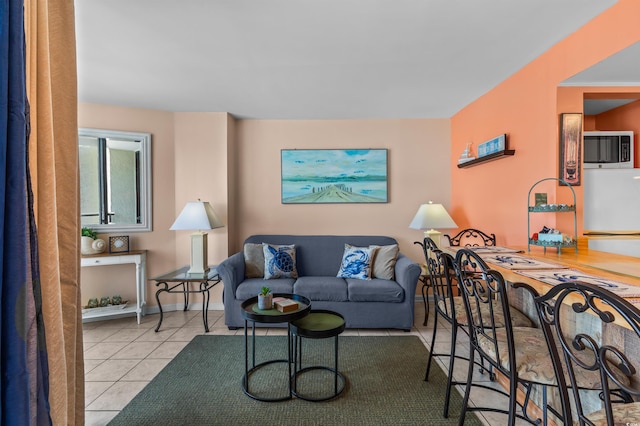 view of tiled living room